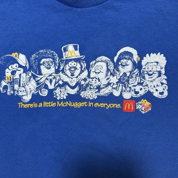Mcdonalds Shirt Men’s Large Blue McNugget Buddies (Fits Medium) Employee Tee - Picture 3 of 8